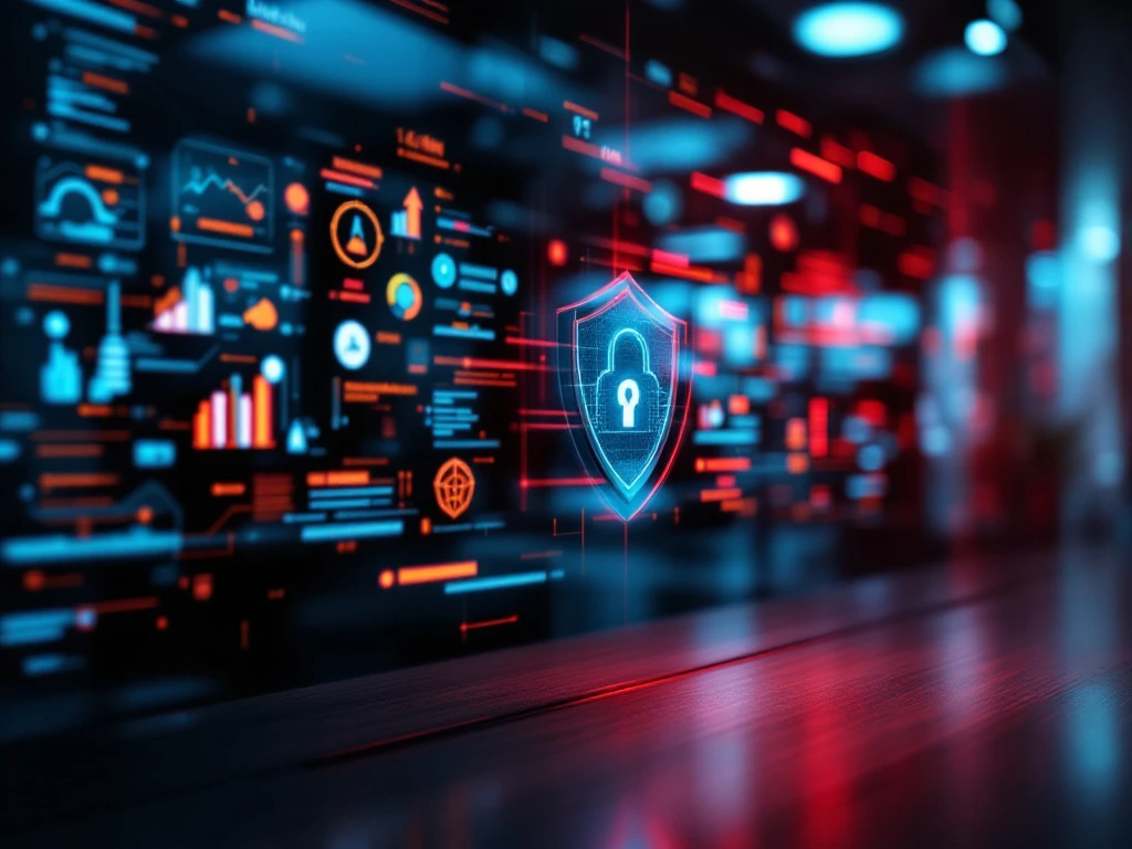 Kantoorwerkplek toont contrast tussen beveiligd en kwetsbaar werkstation, met sleutel als symbool voor cruciale cybersecurity keuze.